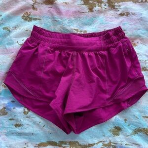 Lululemon raspberry hotty hot shorts